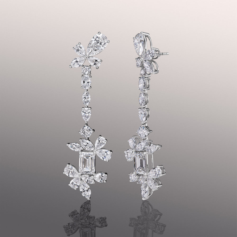 The Delaroche Earrings with 18KT White Gold / Lab / 42 Cut Diamond in 14KT White Gold / Lab / 42 view 1

