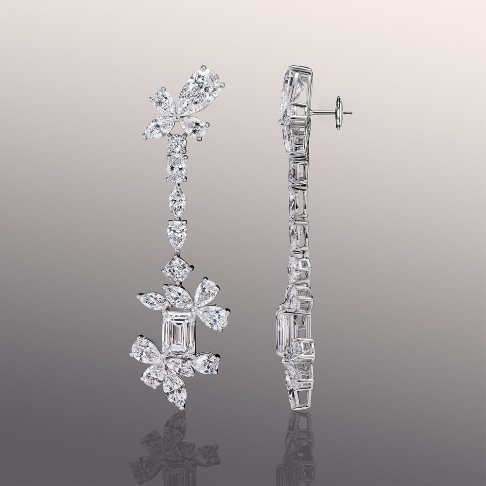The Delaroche Earrings with 18KT White Gold / Lab / 42 Cut Diamond in 14KT White Gold / Lab / 42 view 3
