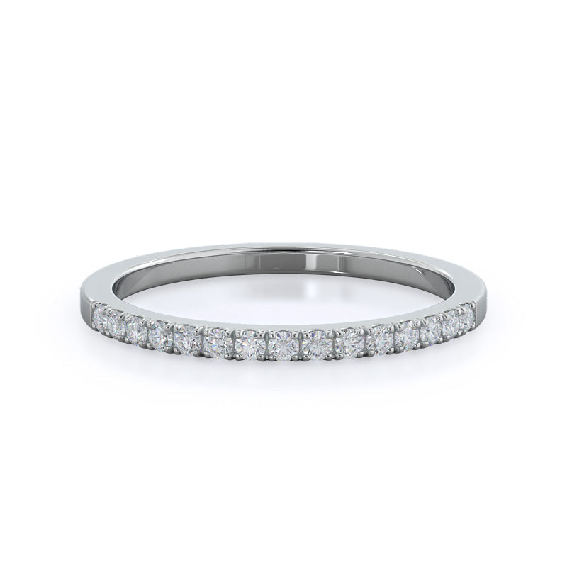 Open Cathedral Empress Diamond Wedding Band with Lab Cut Diamond in 14KT White Gold view 1
