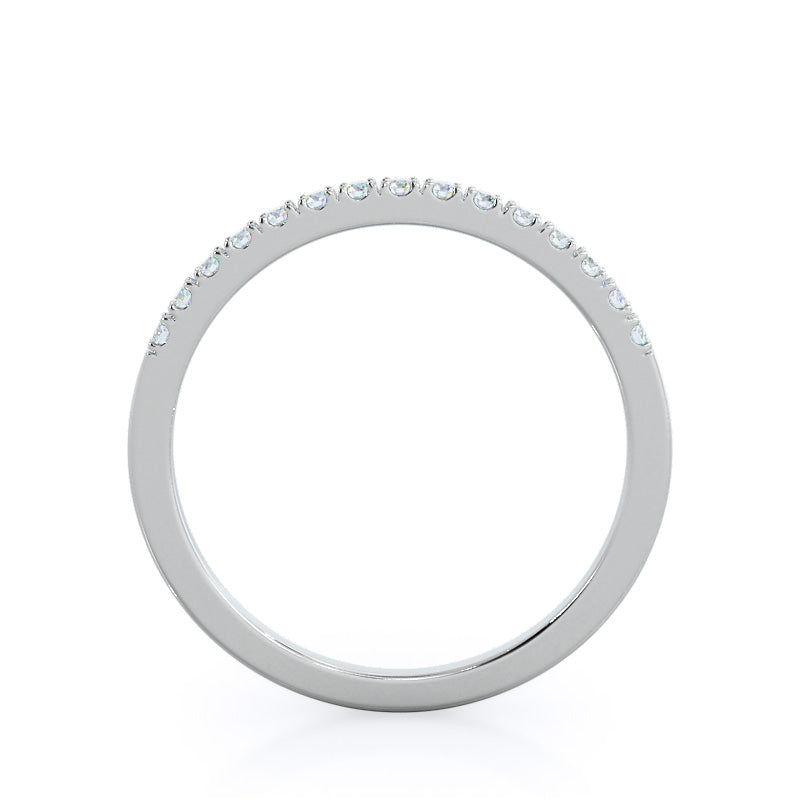 Open Cathedral Empress Diamond Wedding Band with Lab Cut Diamond in 14KT White Gold view 2
