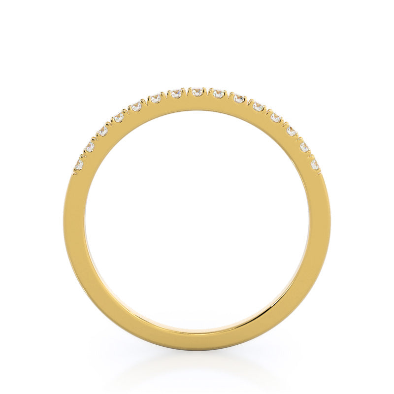 Open Cathedral Empress Diamond Wedding Band with Lab Cut Diamond in 14KT Yellow Gold view 2
