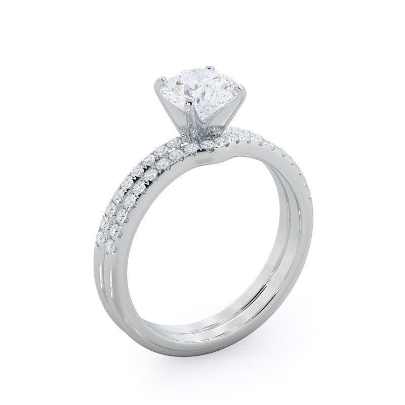 Oval Cut Micro pave Diamond Engagement Ring with Lab Grown Diamond in 14KT Rose Gold view 5
