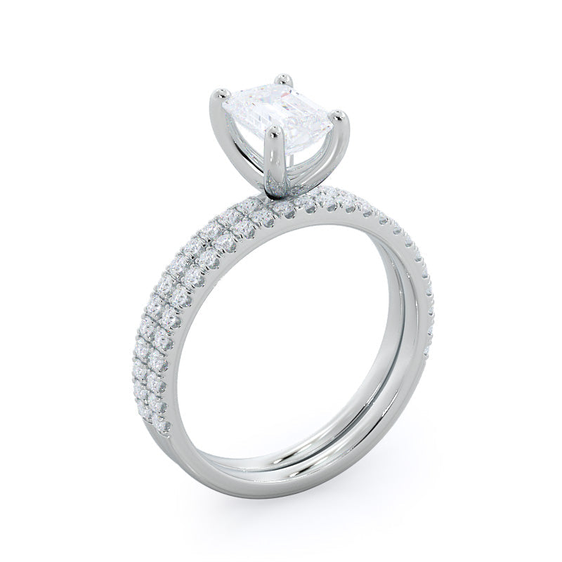 Petite Micro Pave Diamond Engagement Ring with Oval Cut Diamond in 14KT Rose Gold view 5
