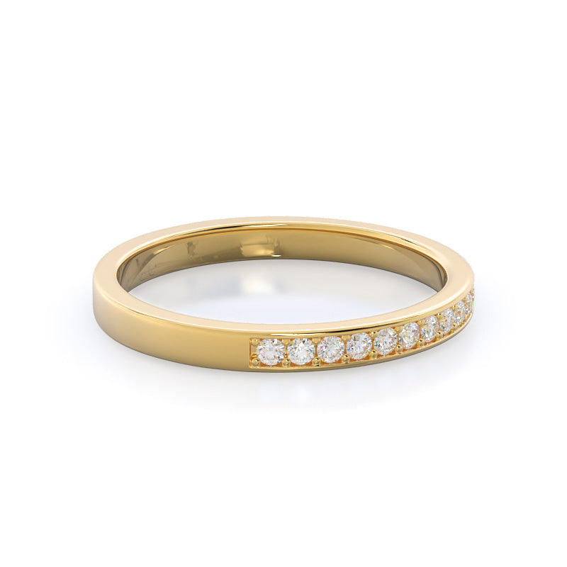 Channel & Pave Basket Diamond Wedding Band with Lab Cut Diamond in 14KT Yellow Gold view 4
