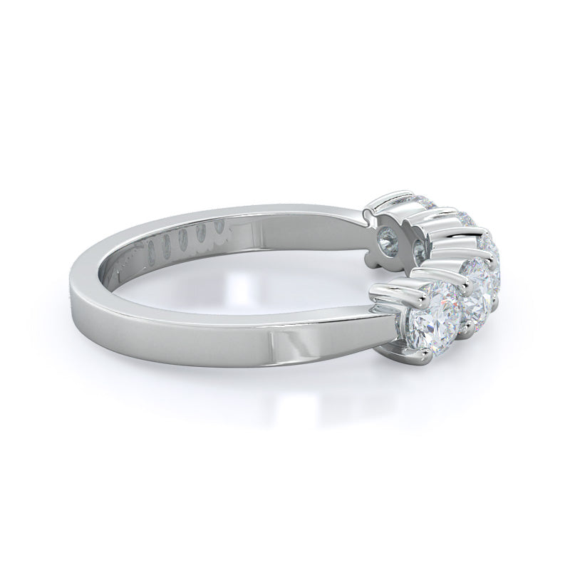 Five Stone Diamond Wedding Band with 18KT White Gold Cut Diamond in 14KT White Gold view 4
