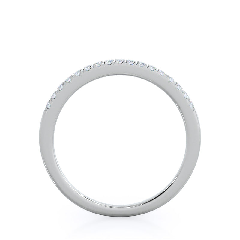 Cushion Cathedral Halo Diamond Wedding Band with 18KT White Gold Cut Diamond in 14KT White Gold view 2
