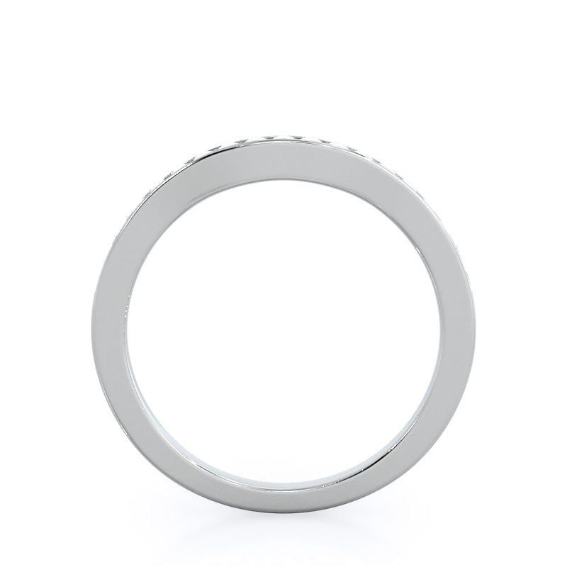 Duet Diamond Wedding Band with 18KT White Gold Cut Diamond in 14KT White Gold view 2
