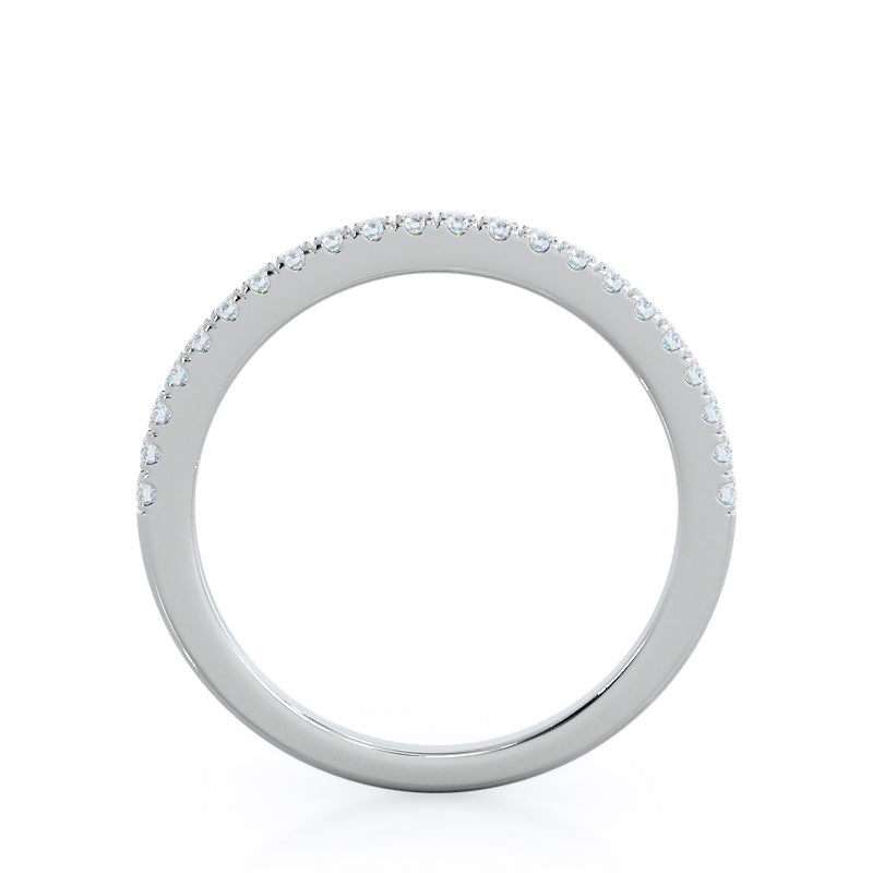Three Stone Pear Diamond Wedding Band with 18KT White Gold Cut Diamond in 14KT White Gold view 2
