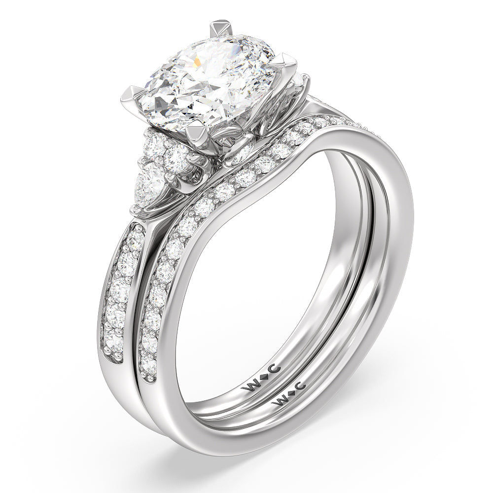 Hidden Accent Rings Triple Diamond Hidden Accent Engagement Ring – WithClarity India