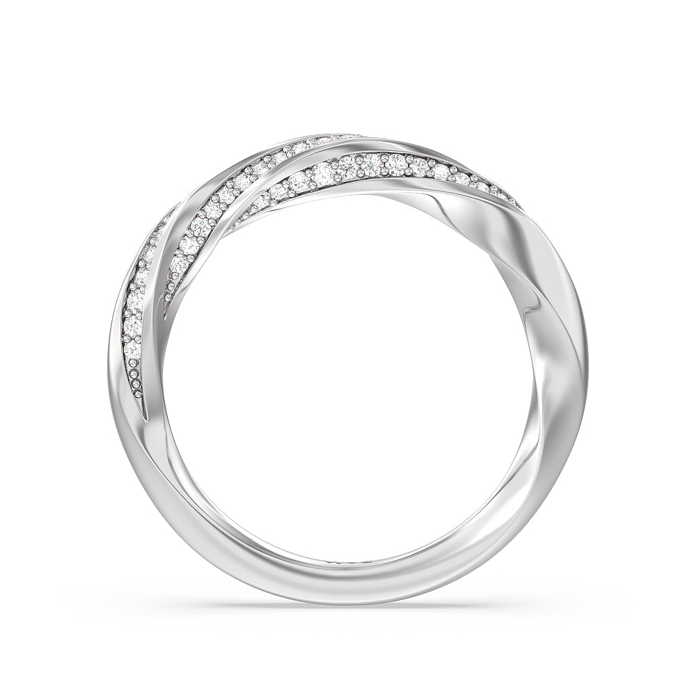 Diamond Twist Hidden Accent Wedding Band - Main Image