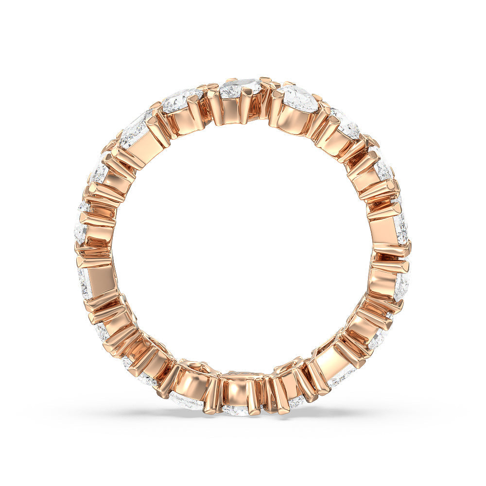 Mixed Shape Eternity Ring with 18KT Rose Gold / Lab / 2 9/10 Cut Diamond in 14KT Rose Gold / Lab / 2 9/10 view 2
