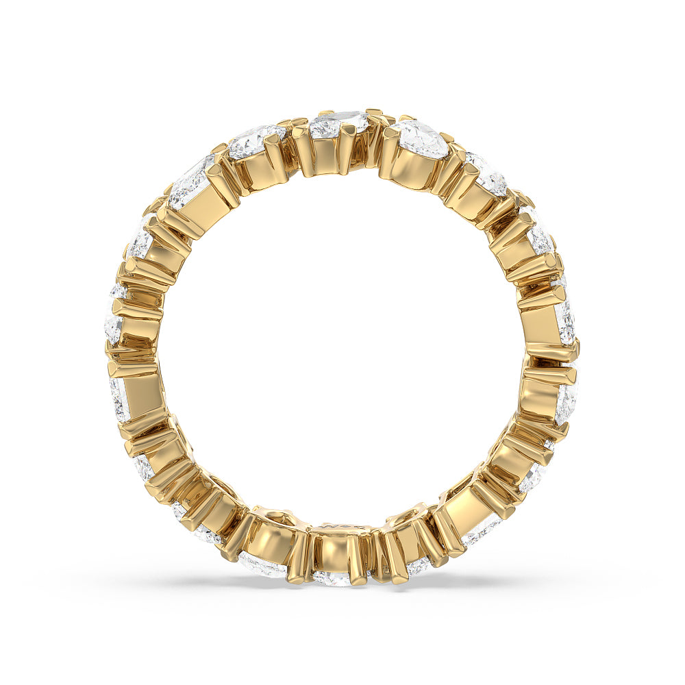 Mixed Shape Eternity Ring with 18KT Yellow Gold / Lab / 2 9/10 Cut Diamond in 14KT Yellow Gold / Lab / 2 9/10 view 2
