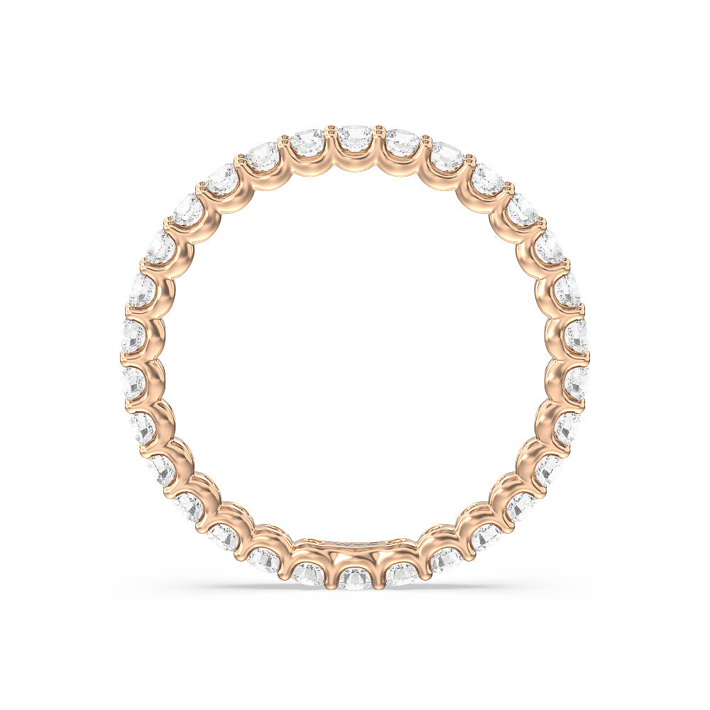 Shared Prong Wave Lab Diamond Eternity Ring with 18KT Rose Gold / Lab / 1 Cut Diamond in 14KT Rose Gold / Lab / 1 view 2
