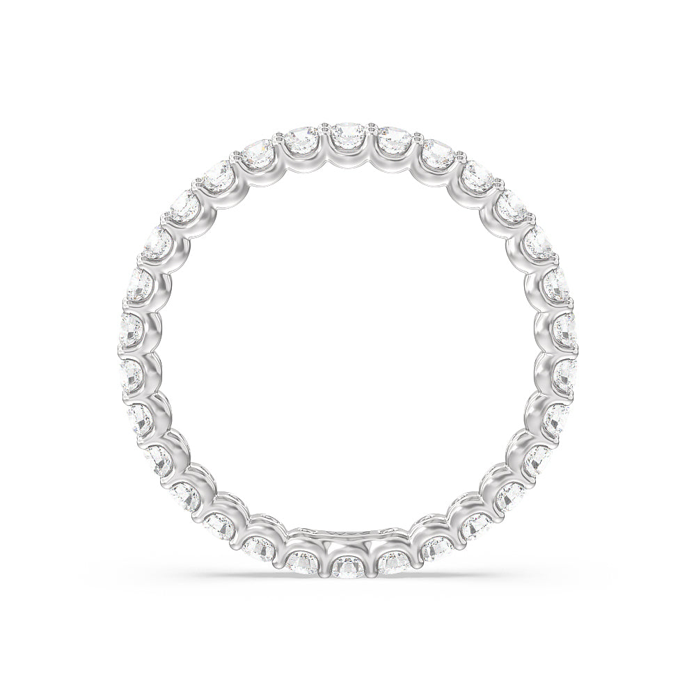 Shared Prong Wave Lab Diamond Eternity Ring with 18KT White Gold / Lab / 1 Cut Diamond in 14KT White Gold / Lab / 1 view 2
