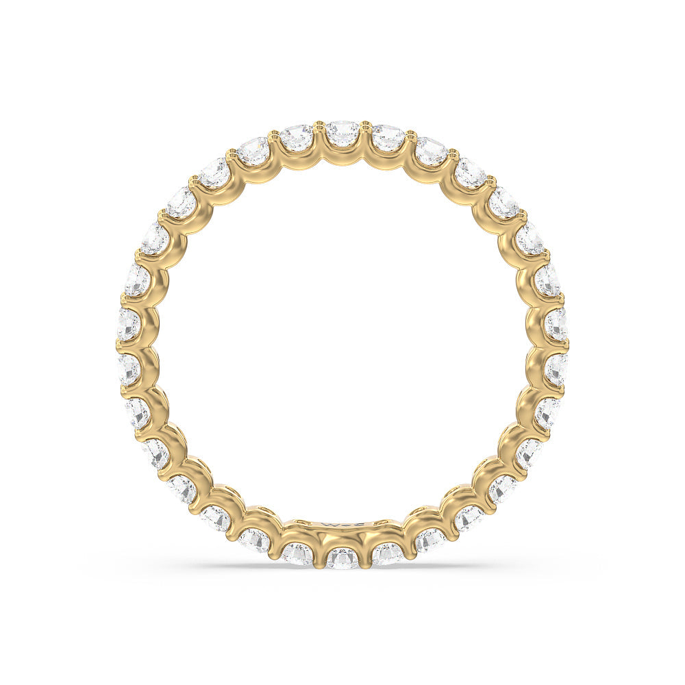Shared Prong Wave Lab Diamond Eternity Ring with 18KT Yellow Gold / Lab / 1 Cut Diamond in 14KT Yellow Gold / Lab / 1 view 2
