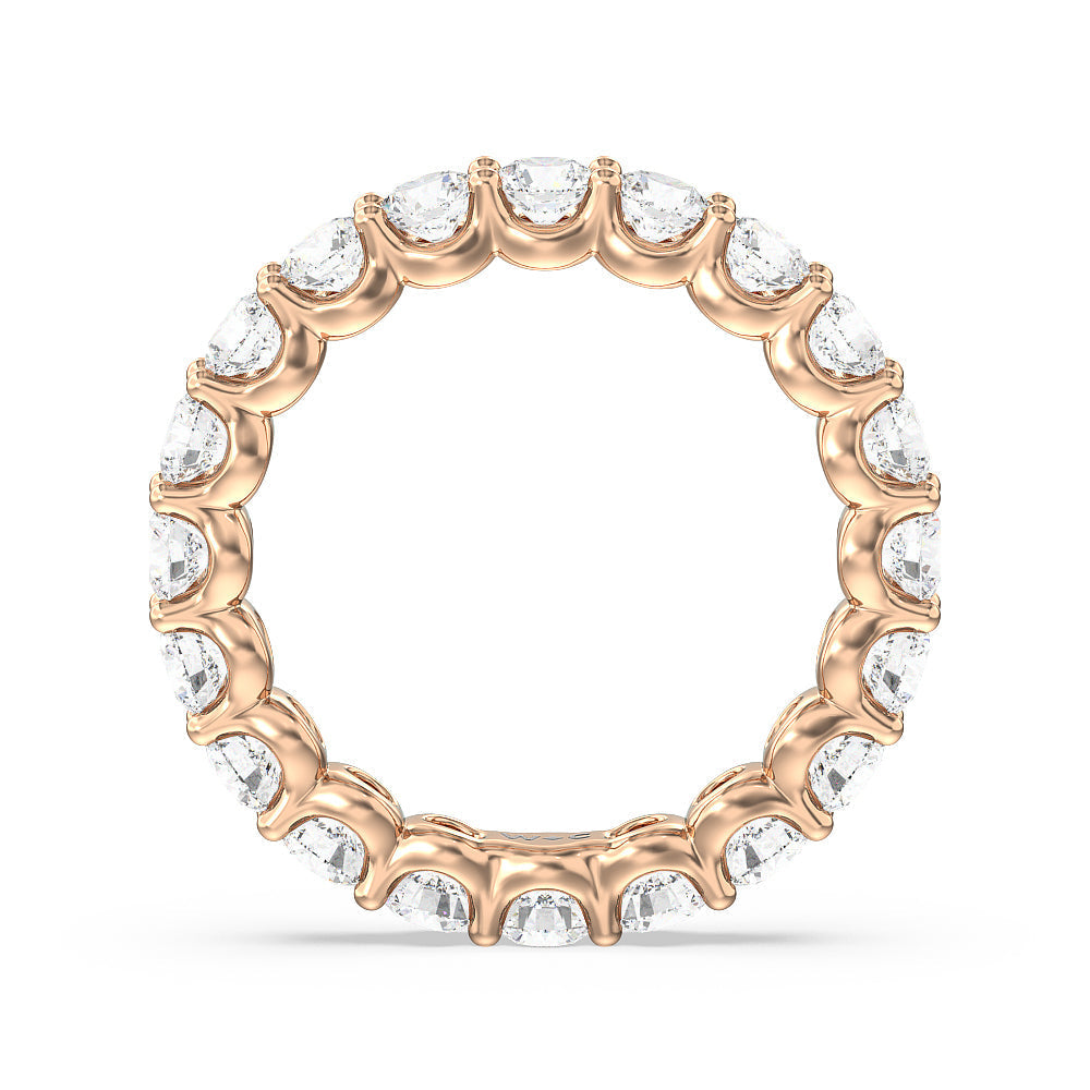 Shared Prong Wave Lab Diamond Eternity Ring with 18KT Rose Gold / Lab / 3 1/5 Cut Diamond in 14KT Rose Gold / Lab / 3 1/5 view 2
