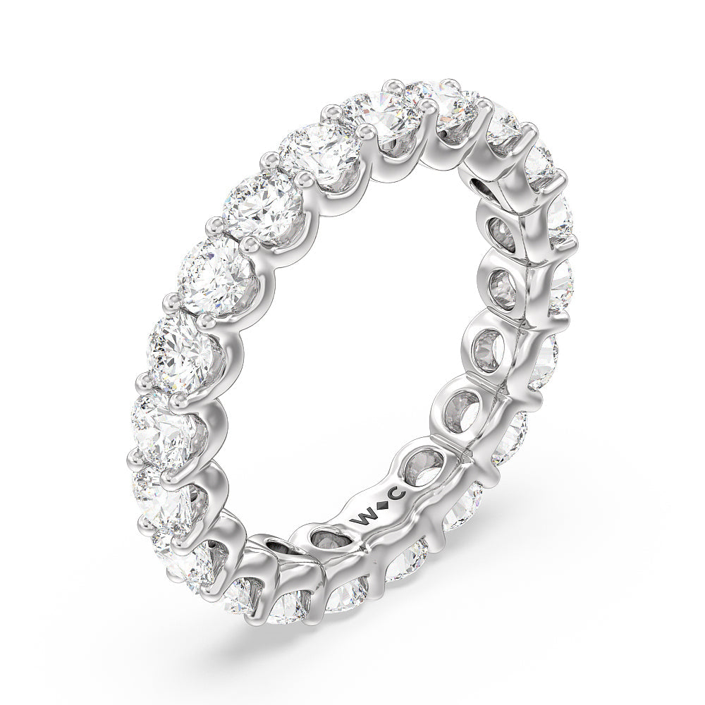 Shared Prong Wave Lab Diamond Eternity Ring with 18KT White Gold / Lab / 3 1/5 Cut Diamond in 14KT White Gold / Lab / 3 1/5 view 3
