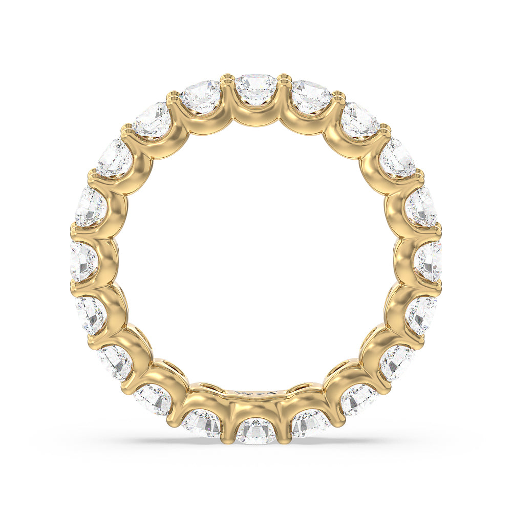 Shared Prong Wave Lab Diamond Eternity Ring with 18KT Yellow Gold / Lab / 3 1/5 Cut Diamond in 14KT Yellow Gold / Lab / 3 1/5 view 2
