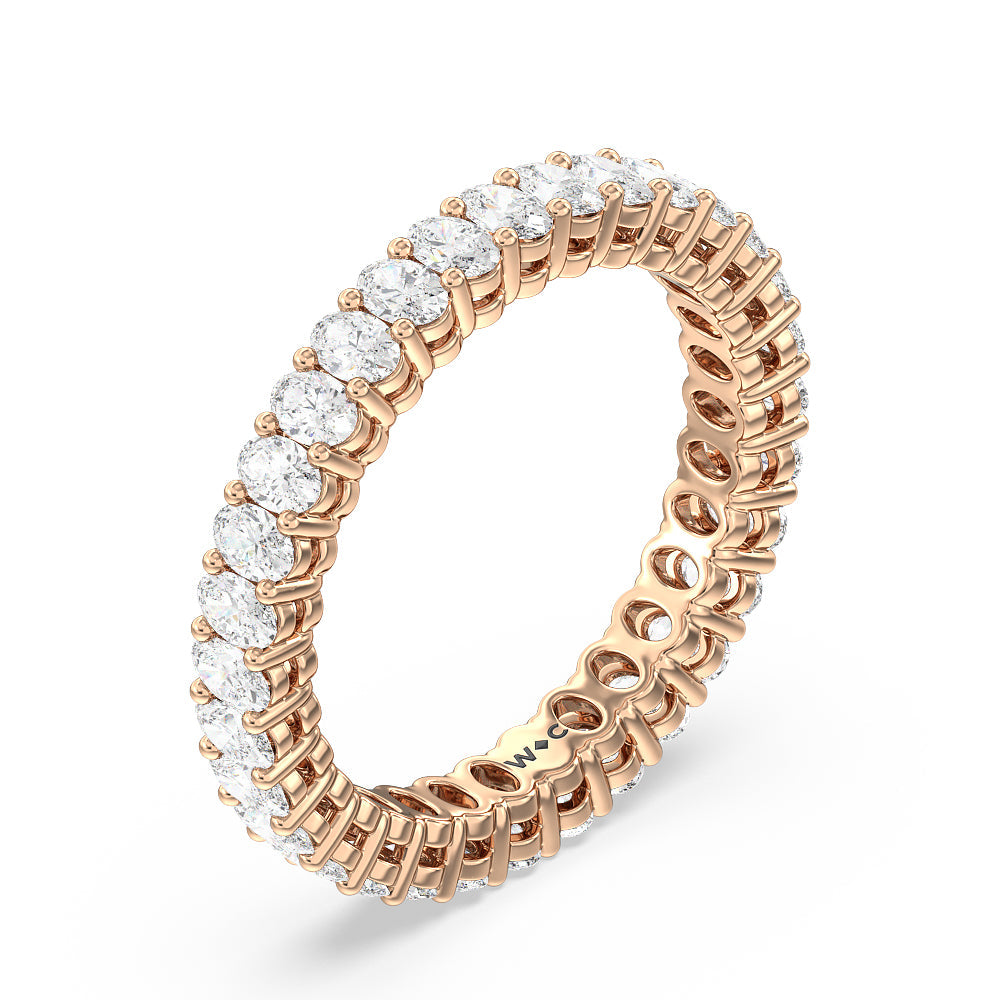 Oval Cut Diamond Eternity Ring with 18KT Rose Gold / Lab / 2 1/2 Cut Diamond in 14KT Rose Gold / Lab / 2 1/2 view 3
