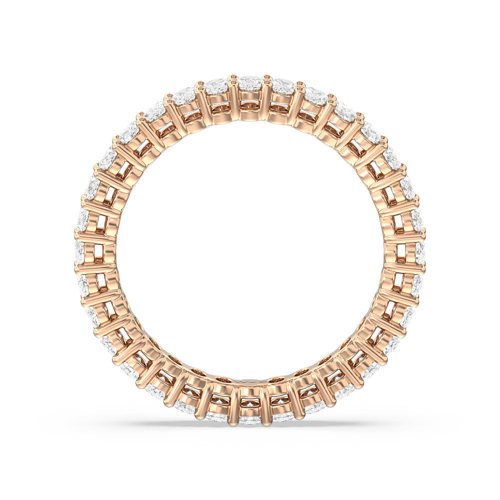 Oval Cut Diamond Eternity Ring with 18KT Rose Gold / Lab / 2 1/2 Cut Diamond in 14KT Rose Gold / Lab / 2 1/2 view 2
