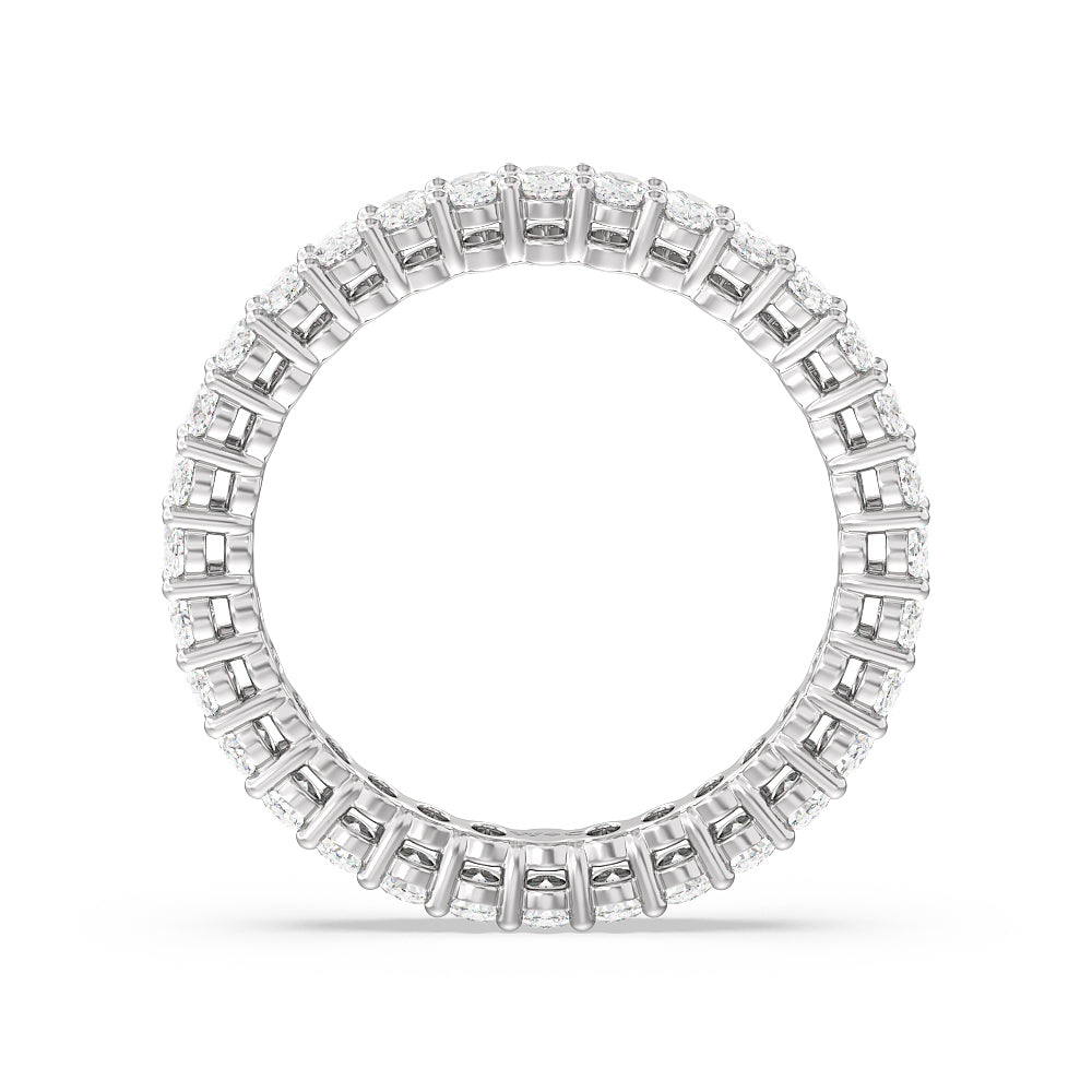 Oval Cut Diamond Eternity Ring with 18KT White Gold / Lab / 2 1/2 Cut Diamond in 14KT White Gold / Lab / 2 1/2 view 2
