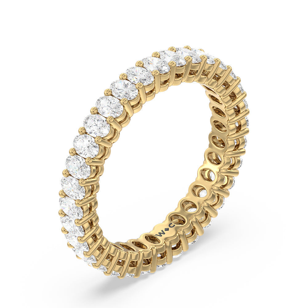 Oval Cut Diamond Eternity Ring with 18KT Yellow Gold / Lab / 2 1/2 Cut Diamond in 14KT Yellow Gold / Lab / 2 1/2 view 3
