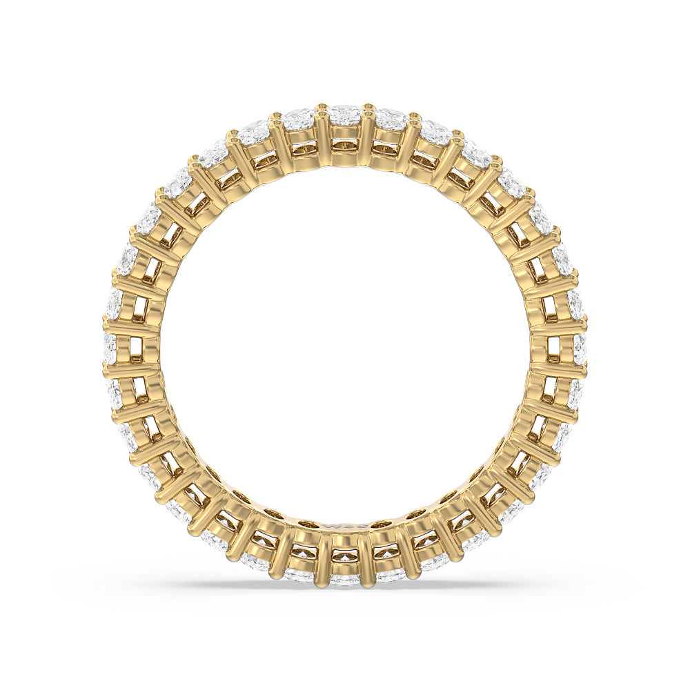 Oval Cut Diamond Eternity Ring with 18KT Yellow Gold / Lab / 2 1/2 Cut Diamond in 14KT Yellow Gold / Lab / 2 1/2 view 2
