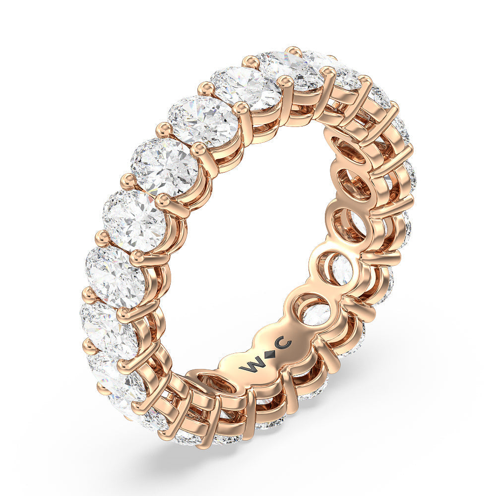 Oval Cut Diamond Eternity Ring with 18KT Rose Gold / Lab / 4 5/8 Cut Diamond in 14KT Rose Gold / Lab / 4 5/8 view 3
