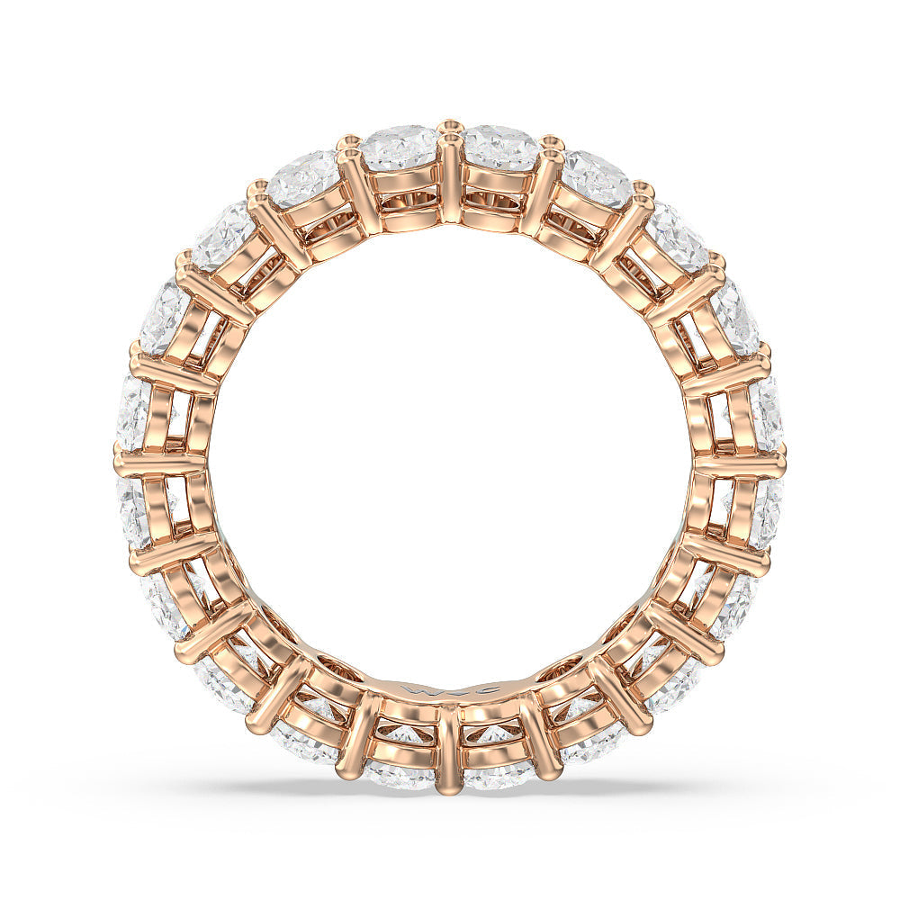 Oval Cut Diamond Eternity Ring with 18KT Rose Gold / Lab / 4 5/8 Cut Diamond in 14KT Rose Gold / Lab / 4 5/8 view 2
