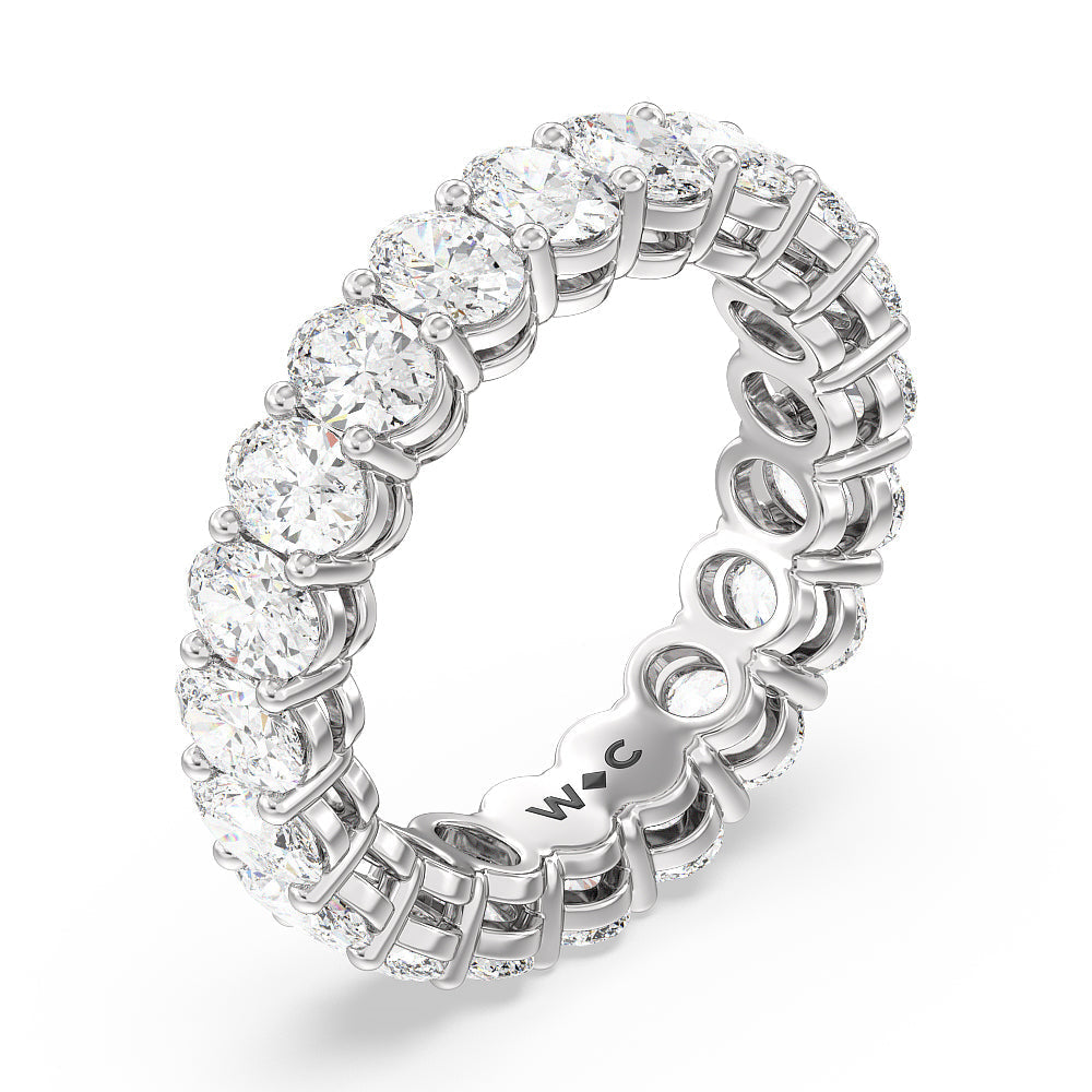 Oval Cut Diamond Eternity Ring with 18KT White Gold / Lab / 4 5/8 Cut Diamond in 14KT White Gold / Lab / 4 5/8 view 3
