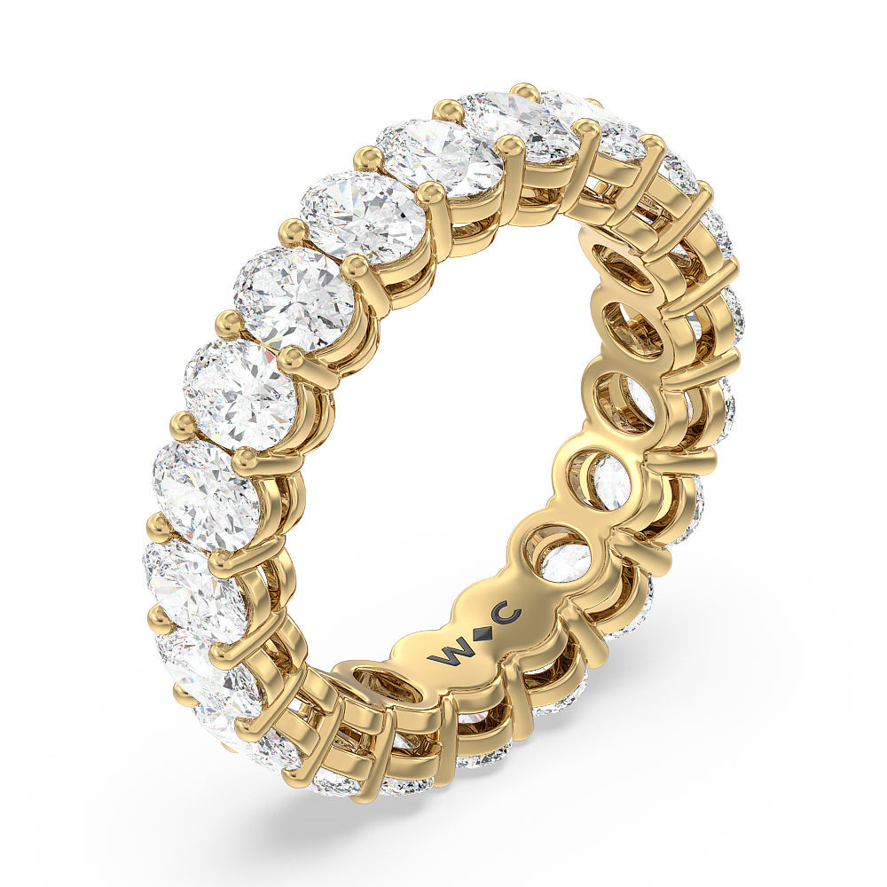 Oval Cut Diamond Eternity Ring with 18KT Yellow Gold / Lab / 4 5/8 Cut Diamond in 14KT Yellow Gold / Lab / 4 5/8 view 3
