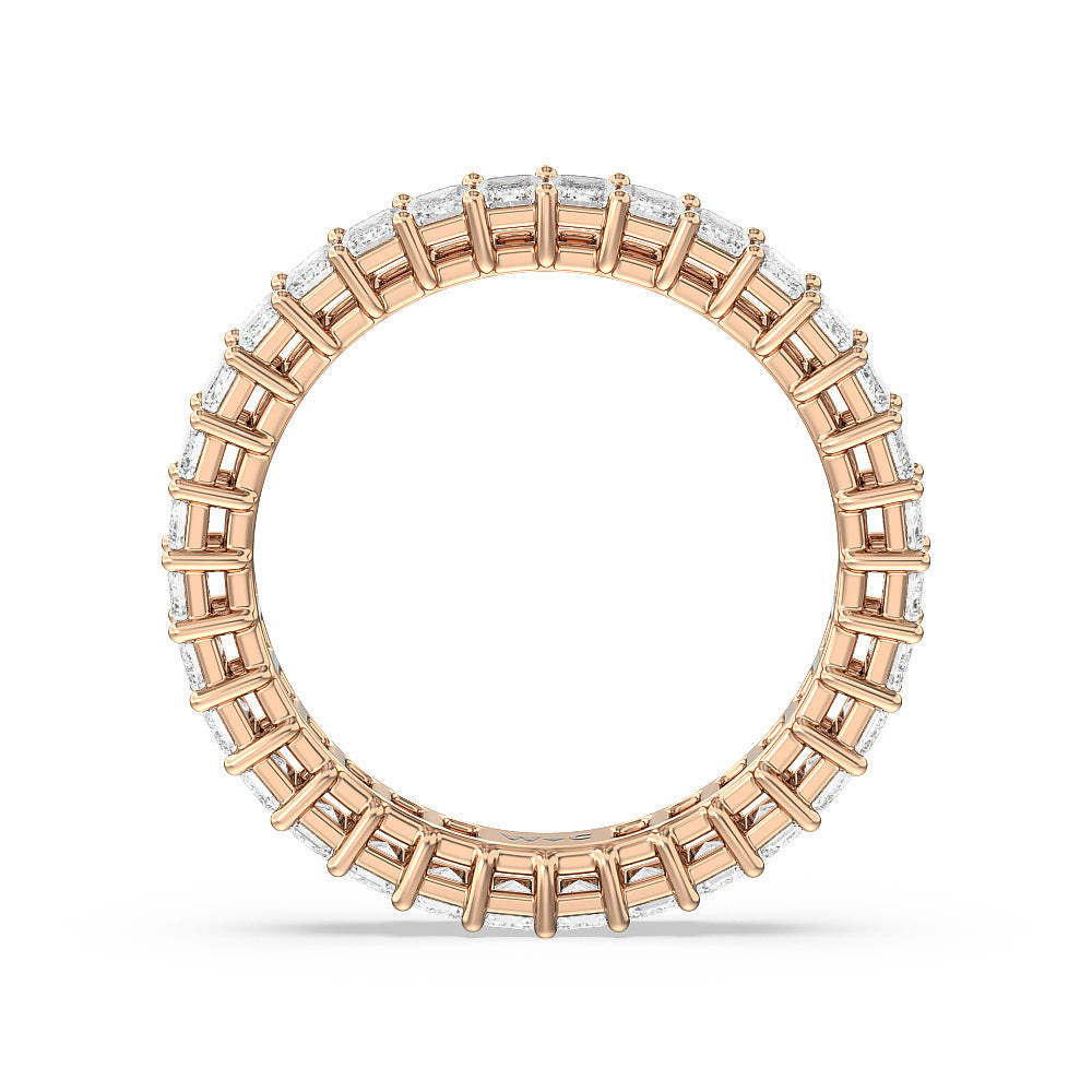 Emerald Cut Diamond Eternity Ring with 18KT Rose Gold / Lab / 2 9/10 Cut Diamond in 14KT Rose Gold / Lab / 2 9/10 view 2
