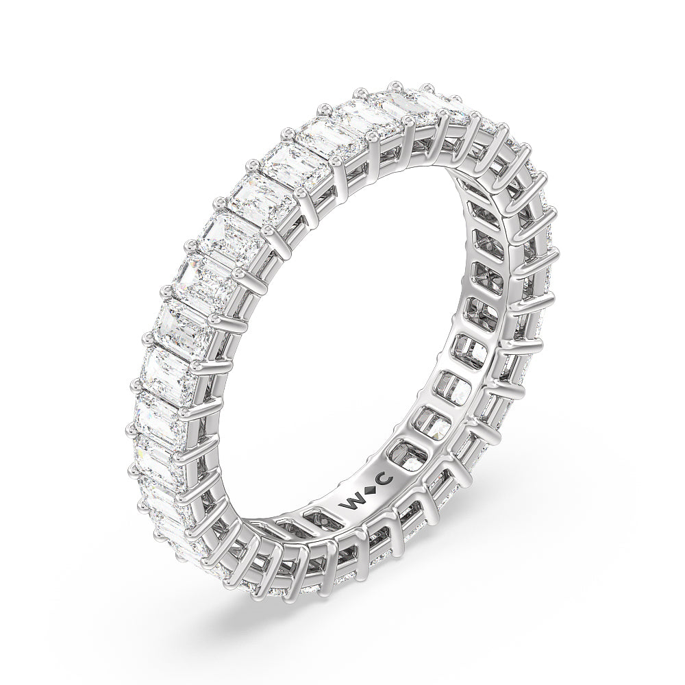 Emerald Cut Diamond Eternity Ring with 18KT White Gold / Lab / 2 9/10 Cut Diamond in 14KT White Gold / Lab / 2 9/10 view 3
