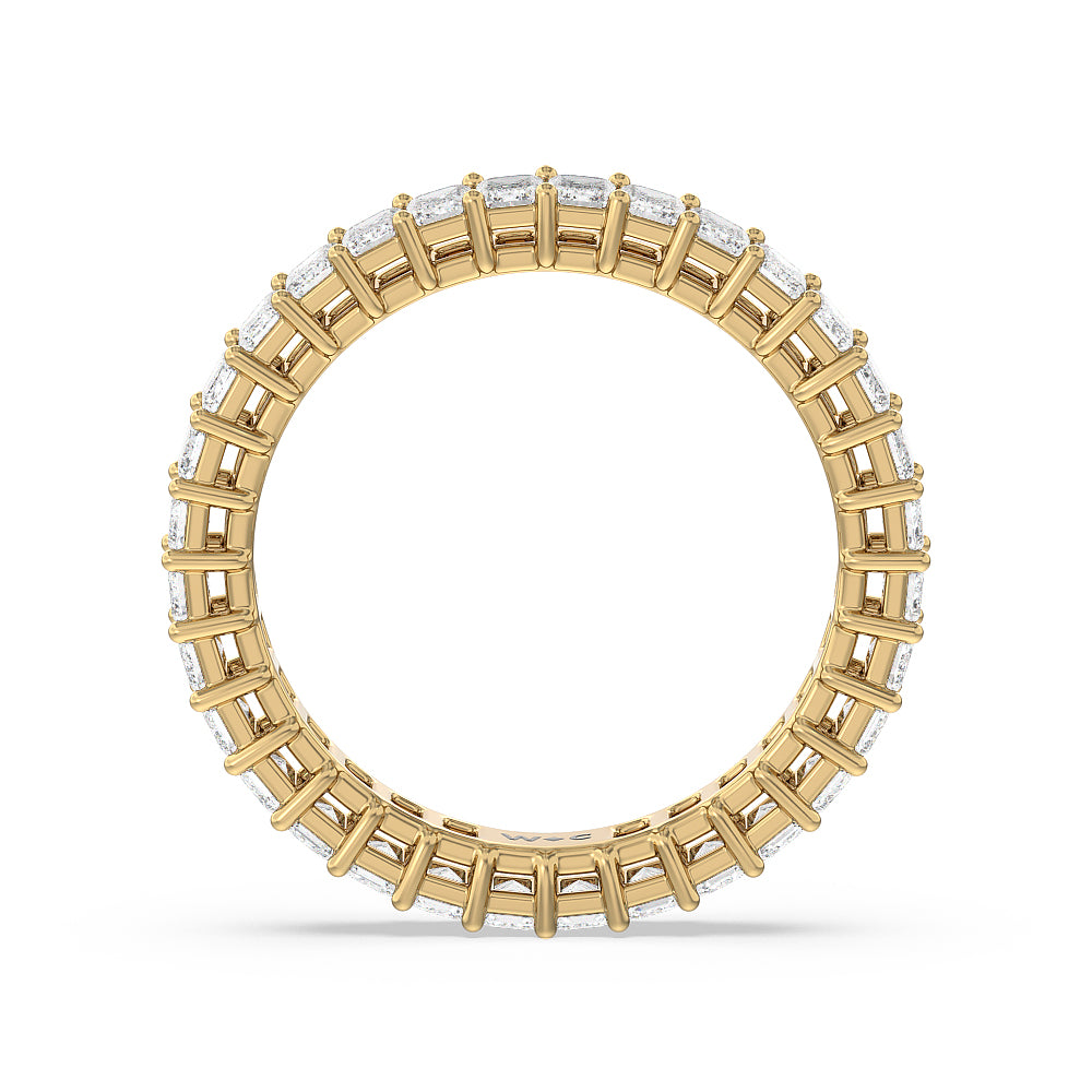 Emerald Cut Diamond Eternity Ring with 18KT Yellow Gold / Lab / 2 9/10 Cut Diamond in 14KT Yellow Gold / Lab / 2 9/10 view 2
