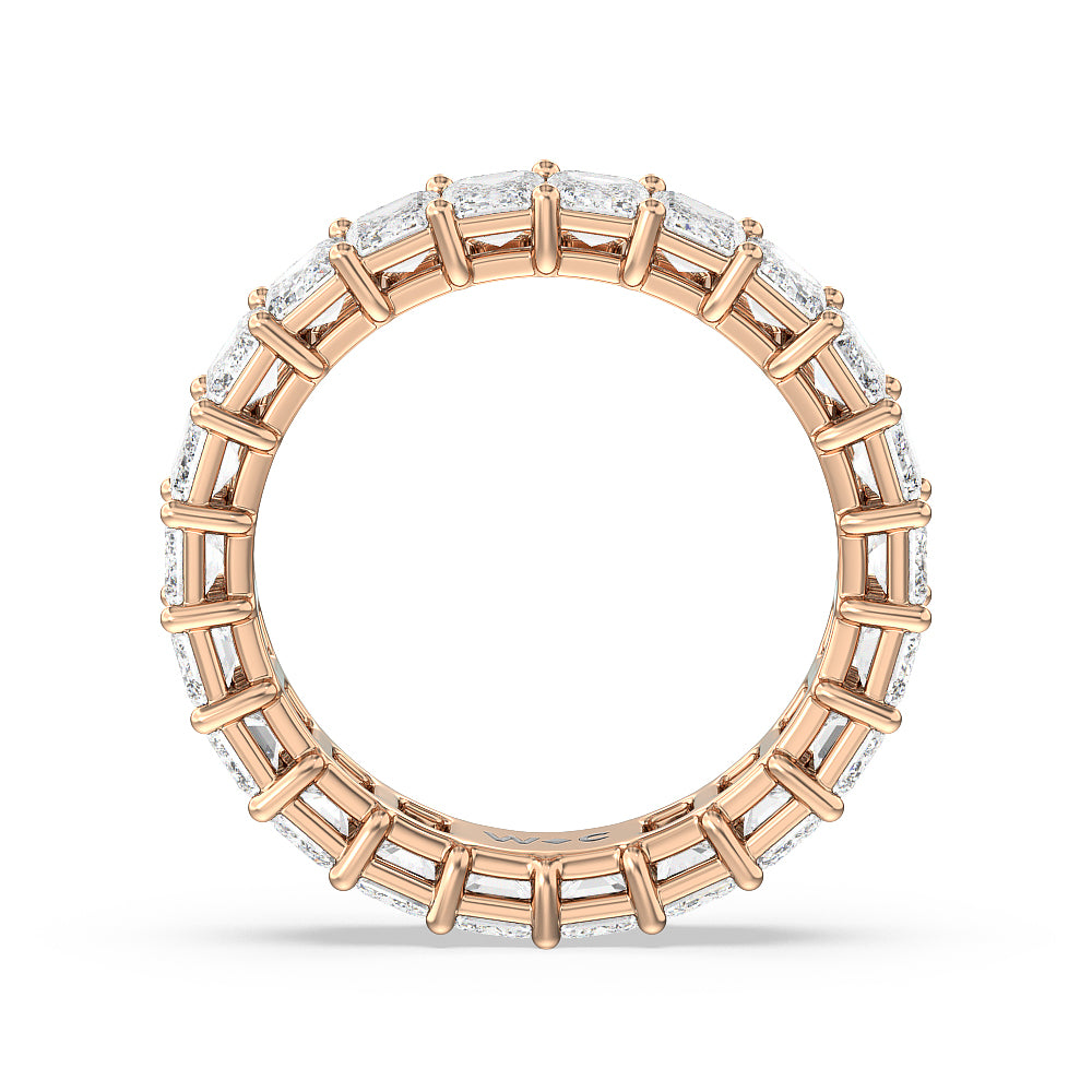 Emerald Cut Diamond Eternity Ring with 18KT Rose Gold / Lab / 5 1/2 Cut Diamond in 14KT Rose Gold / Lab / 5 1/2 view 2
