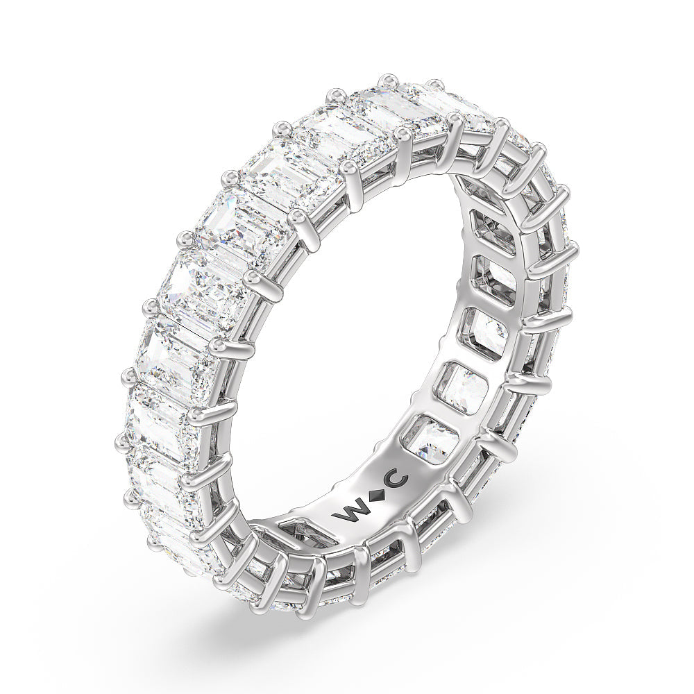 Emerald Cut Diamond Eternity Ring with 18KT White Gold / Lab / 5 1/2 Cut Diamond in 14KT White Gold / Lab / 5 1/2 view 3
