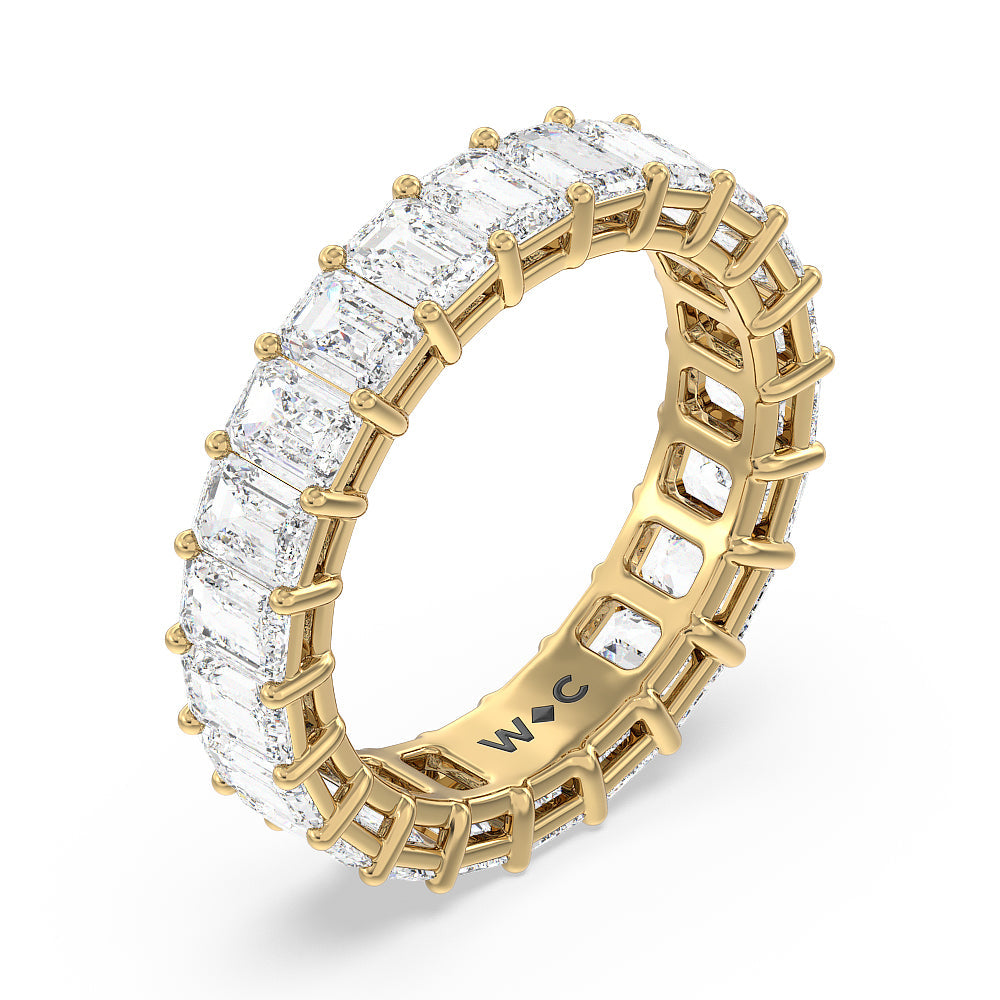 Emerald Cut Diamond Eternity Ring with 18KT Yellow Gold / Lab / 5 1/2 Cut Diamond in 14KT Yellow Gold / Lab / 5 1/2 view 3
