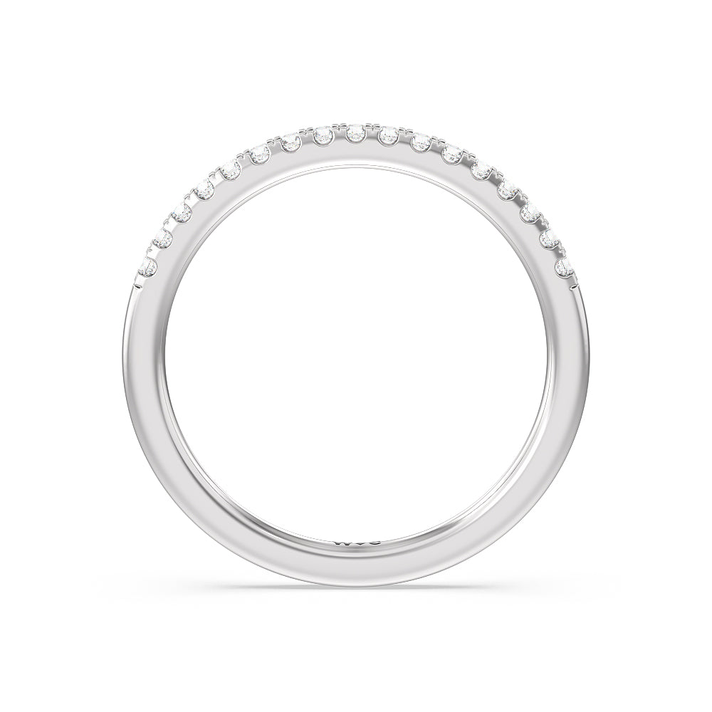 Arc Hidden Halo Diamond Wedding Band with 18KT White Gold Cut Diamond in 14KT White Gold view 2
