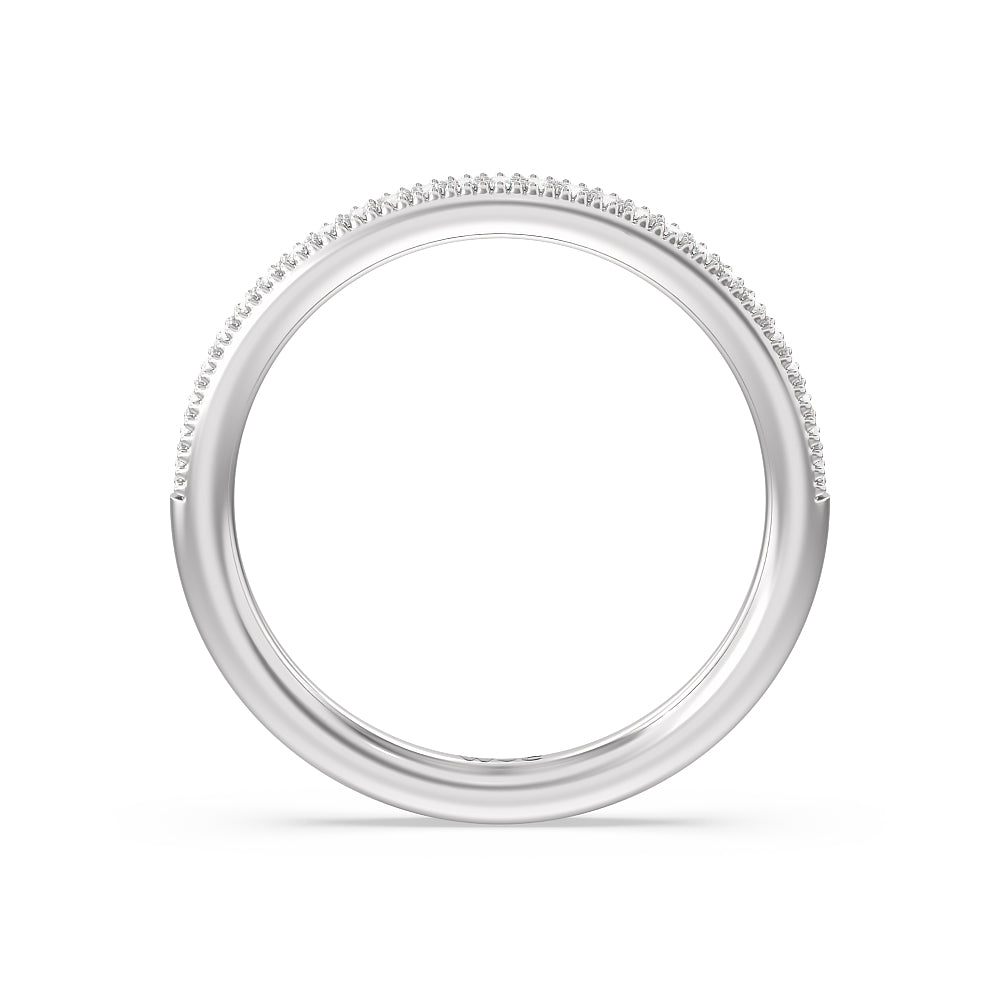 Kite Basket Four Prong Solitaire Diamond Wedding Band with 18KT White Gold Cut Diamond in 14KT White Gold view 2
