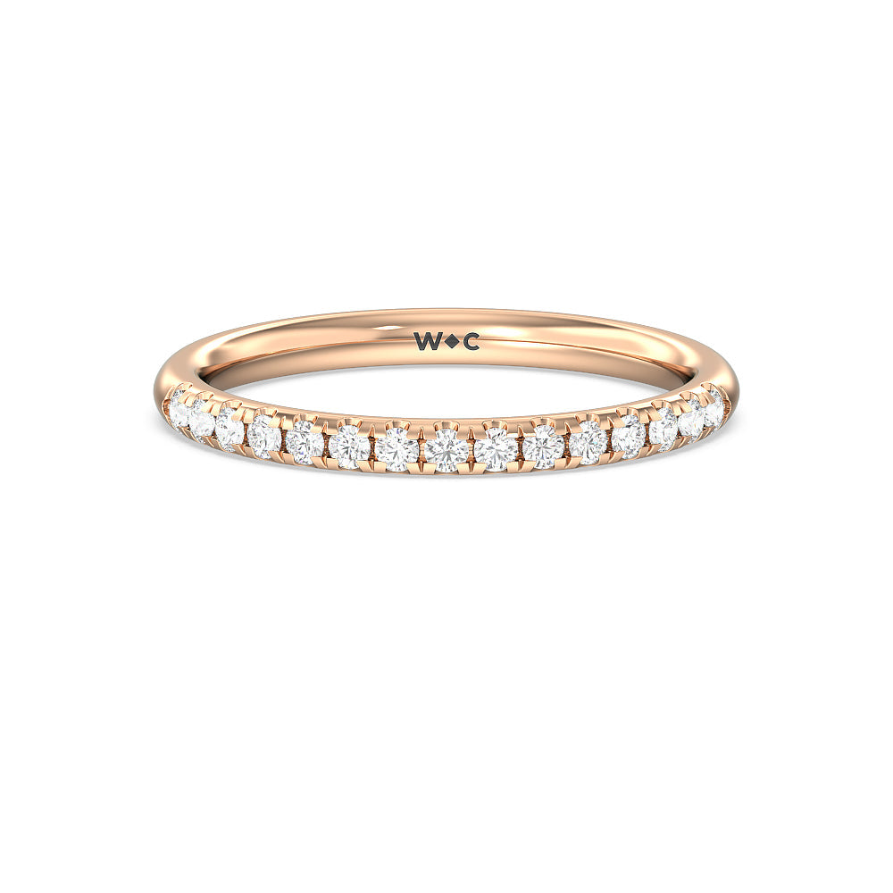 Tulip Basket Cathedral Classic Solitaire Diamond Wedding Band with 18KT Rose Gold Cut Diamond in 14KT Rose Gold view 1

