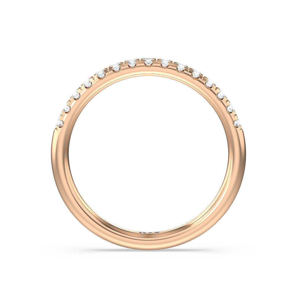 Tulip Basket Cathedral Classic Solitaire Diamond Wedding Band with 18KT Rose Gold Cut Diamond in 14KT Rose Gold view 2
