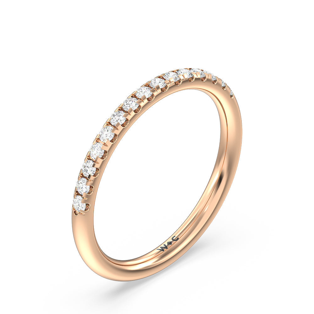 Tulip Basket Cathedral Classic Solitaire Diamond Wedding Band with 18KT Rose Gold Cut Diamond in 14KT Rose Gold view 4
