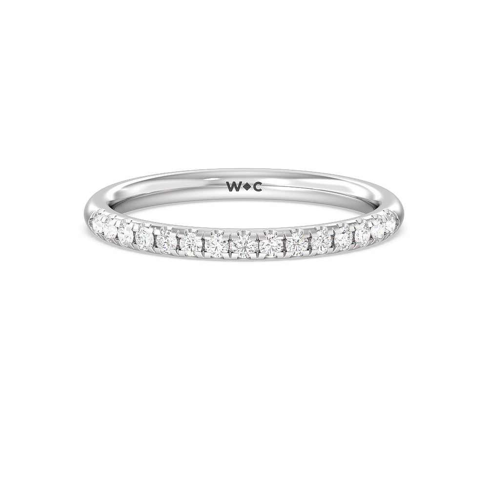 Tulip Basket Cathedral Classic Solitaire Diamond Wedding Band with 18KT White Gold Cut Diamond in 14KT White Gold view 1

