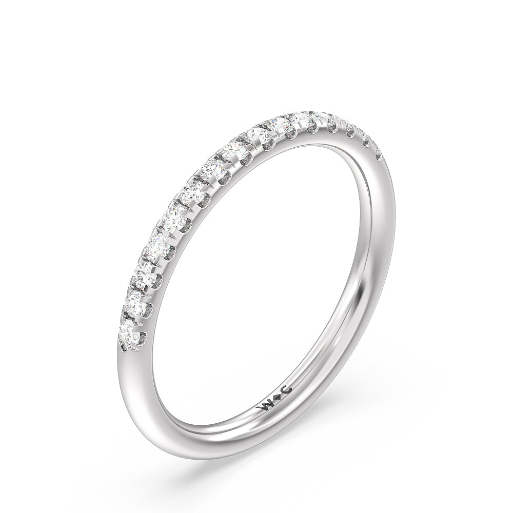 Tulip Basket Cathedral Classic Solitaire Diamond Wedding Band with 18KT White Gold Cut Diamond in 14KT White Gold view 4
