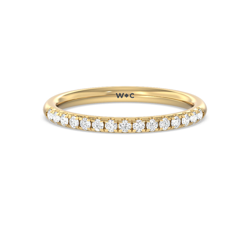 Tulip Basket Cathedral Classic Solitaire Diamond Wedding Band with 18KT Yellow Gold Cut Diamond in 14KT Yellow Gold view 1
