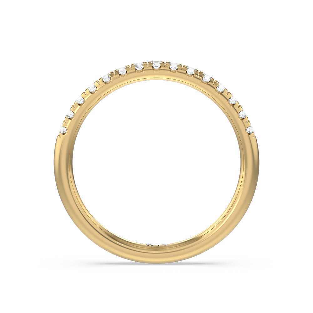 Tulip Basket Cathedral Classic Solitaire Diamond Wedding Band with 18KT Yellow Gold Cut Diamond in 14KT Yellow Gold view 2
