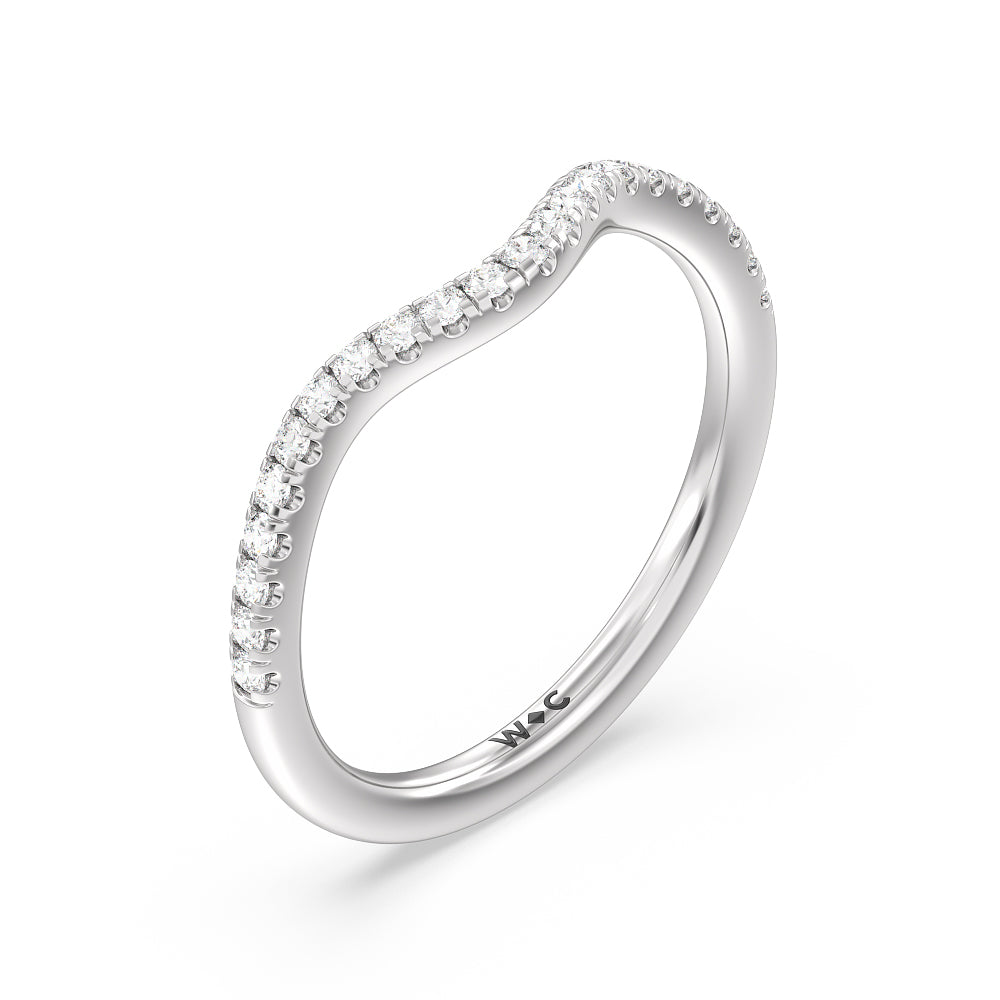 Criss Cross Shank Halo Solitaire Diamond Wedding Band with 18KT White Gold Cut Diamond in 14KT White Gold view 4
