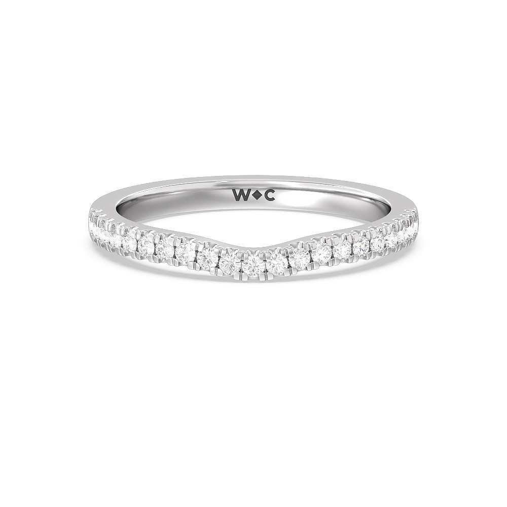 Medi Solitaire Diamond Wedding Band with 18KT White Gold Cut Diamond in 14KT White Gold view 1
