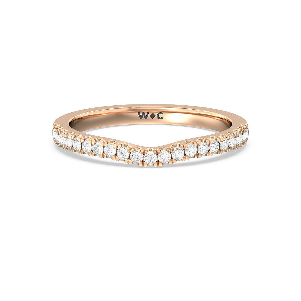 Maxi Solitaire Diamond Wedding Band with 18KT Rose Gold Cut Diamond in 14KT Rose Gold view 1
