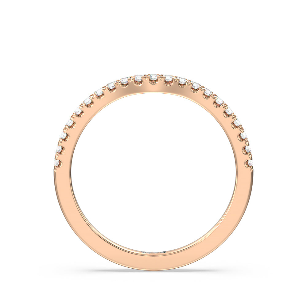 Maxi Solitaire Diamond Wedding Band with 18KT Rose Gold Cut Diamond in 14KT Rose Gold view 2

